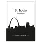 Poster con mapa de Stlouis - USA. Láminas con Skyline de ciudades de Estados Unidos, Canada, Mexico con sombra negra.-Artwork-Nacnic-A4-Sin marco-Nacnic Estudio SL