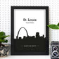 Poster con mapa de Stlouis - USA. Láminas con Skyline de ciudades de Estados Unidos, Canada, Mexico con sombra negra.-Artwork-Nacnic-Nacnic Estudio SL
