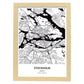 Poster con mapa de Stockholm - Suecia. Láminas de ciudades del norte de Europa con mares y ríos en color negro.-Artwork-Nacnic-A4-Marco Madera clara-Nacnic Estudio SL