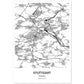 Poster con mapa de Stuttgart - Alemania. Láminas de ciudades de Alemania con mares y ríos en color negro.-Artwork-Nacnic-A4-Sin marco-Nacnic Estudio SL