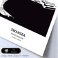Poster con mapa de Swansea - Reino Unido. Láminas de ciudades de Reino Unido con mares y ríos en color negro.-Artwork-Nacnic-Nacnic Estudio SL