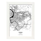 Poster con mapa de Taipei - Taiwan. Láminas de ciudades de Asia con mares y ríos en color negro.-Artwork-Nacnic-A3-Marco Blanco-Nacnic Estudio SL