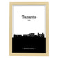Poster con mapa de Taranto - Italia. Láminas con Skyline de ciudades de Italia con sombra negra.-Artwork-Nacnic-A3-Marco Madera clara-Nacnic Estudio SL
