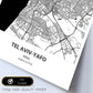 Poster con mapa de Tel Aviv Yafo - Israel. Láminas de ciudades de Oriente Medio con mares y ríos en color negro.-Artwork-Nacnic-Nacnic Estudio SL