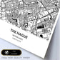 Poster con mapa de The hague - Holanda. Láminas de ciudades de Holanda y Bélgica con mares y ríos en color negro.-Artwork-Nacnic-Nacnic Estudio SL