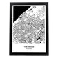 Poster con mapa de The hague - Holanda. Láminas de ciudades de Holanda y Bélgica con mares y ríos en color negro.-Artwork-Nacnic-A3-Marco Negro-Nacnic Estudio SL