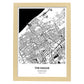 Poster con mapa de The hague - Holanda. Láminas de ciudades de Holanda y Bélgica con mares y ríos en color negro.-Artwork-Nacnic-A4-Marco Madera clara-Nacnic Estudio SL