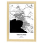 Poster con mapa de Thessaloniki - Grecia. Láminas de ciudades de Europa con mares y ríos en color negro.-Artwork-Nacnic-A4-Marco Madera clara-Nacnic Estudio SL