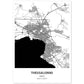 Poster con mapa de Thessaloniki - Grecia. Láminas de ciudades de Europa con mares y ríos en color negro.-Artwork-Nacnic-A4-Sin marco-Nacnic Estudio SL