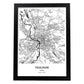 Poster con mapa de Toulouse - Francia. Láminas de ciudades de Francia con mares y ríos en color negro.-Artwork-Nacnic-A4-Marco Negro-Nacnic Estudio SL