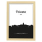 Poster con mapa de Trieste - Italia. Láminas con Skyline de ciudades de Italia con sombra negra.-Artwork-Nacnic-A3-Marco Madera clara-Nacnic Estudio SL