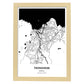 Poster con mapa de Trondheim - Noruega. Láminas de ciudades del norte de Europa con mares y ríos en color negro.-Artwork-Nacnic-A3-Marco Madera clara-Nacnic Estudio SL