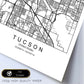 Poster con mapa de Tucson. Lámina de Estados Unidos, con imágenes de mapas y carreteras-Artwork-Nacnic-Nacnic Estudio SL