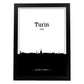 Poster con mapa de Turin - Italia. Láminas con Skyline de ciudades de Italia con sombra negra.-Artwork-Nacnic-A3-Marco Negro-Nacnic Estudio SL