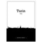 Poster con mapa de Turin - Italia. Láminas con Skyline de ciudades de Italia con sombra negra.-Artwork-Nacnic-A4-Sin marco-Nacnic Estudio SL