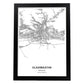 Poster con mapa de Ulaanbaatar - Mongolia. Láminas de ciudades de Asia con mares y ríos en color negro.-Artwork-Nacnic-A3-Marco Negro-Nacnic Estudio SL