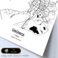 Poster con mapa de Urumqi - China. Láminas de ciudades de África con mares y ríos en color negro.-Artwork-Nacnic-Nacnic Estudio SL