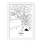 Poster con mapa de Urumqi - China. Láminas de ciudades de África con mares y ríos en color negro.-Artwork-Nacnic-A3-Marco Blanco-Nacnic Estudio SL