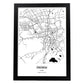 Poster con mapa de Urumqi - China. Láminas de ciudades de África con mares y ríos en color negro.-Artwork-Nacnic-A4-Marco Negro-Nacnic Estudio SL