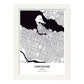 Poster con mapa de Vancouver - Canada. Láminas de ciudades de Canada con mares y ríos en color negro.-Artwork-Nacnic-A4-Marco Blanco-Nacnic Estudio SL