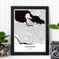 Poster con mapa de Vancouver - Canada. Láminas de ciudades de Canada con mares y ríos en color negro.-Artwork-Nacnic-Nacnic Estudio SL