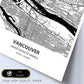 Poster con mapa de Vancouver - USA. Láminas de ciudades de Estados Unidos con mares y ríos en color negro.-Artwork-Nacnic-Nacnic Estudio SL