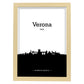 Poster con mapa de Verona - Italia. Láminas con Skyline de ciudades de Italia con sombra negra.-Artwork-Nacnic-A3-Marco Madera clara-Nacnic Estudio SL