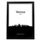 Poster con mapa de Verona - Italia. Láminas con Skyline de ciudades de Italia con sombra negra.-Artwork-Nacnic-A4-Marco Negro-Nacnic Estudio SL