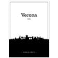 Poster con mapa de Verona - Italia. Láminas con Skyline de ciudades de Italia con sombra negra.-Artwork-Nacnic-A4-Sin marco-Nacnic Estudio SL