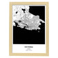 Poster con mapa de Victoria - Canada. Láminas de ciudades de Canada con mares y ríos en color negro.-Artwork-Nacnic-A4-Marco Madera clara-Nacnic Estudio SL