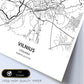 Poster con mapa de Vilnus - Lituania. Láminas de ciudades de Europa con mares y ríos en color negro.-Artwork-Nacnic-Nacnic Estudio SL