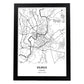 Poster con mapa de Vilnus - Lituania. Láminas de ciudades de Europa con mares y ríos en color negro.-Artwork-Nacnic-A3-Marco Negro-Nacnic Estudio SL