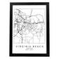 Poster con mapa de Virginia Beach. Lámina de Estados Unidos, con imágenes de mapas y carreteras-Artwork-Nacnic-A3-Marco Negro-Nacnic Estudio SL