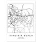 Poster con mapa de Virginia Beach. Lámina de Estados Unidos, con imágenes de mapas y carreteras-Artwork-Nacnic-A4-Sin marco-Nacnic Estudio SL