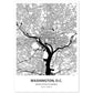 Poster con mapa de Washington D.C - USA. Láminas de ciudades de Estados Unidos con mares y ríos en color negro.-Artwork-Nacnic-A4-Sin marco-Nacnic Estudio SL