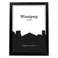 Poster con mapa de Winnipeg - Canada. Láminas con Skyline de ciudades de Estados Unidos, Canada, Mexico con sombra negra.-Artwork-Nacnic-A3-Marco Negro-Nacnic Estudio SL