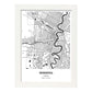 Poster con mapa de Winnipeg - Canada. Láminas de ciudades de Canada con mares y ríos en color negro.-Artwork-Nacnic-A4-Marco Blanco-Nacnic Estudio SL
