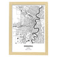 Poster con mapa de Winnipeg - Canada. Láminas de ciudades de Canada con mares y ríos en color negro.-Artwork-Nacnic-A4-Marco Madera clara-Nacnic Estudio SL