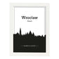 Poster con mapa de Wroclaw - Polonia. Láminas con Skyline de ciudades de Europa con sombra negra.-Artwork-Nacnic-A3-Marco Blanco-Nacnic Estudio SL