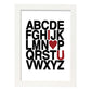 Poster con mensaje feliz. Lámina ABCEDARIO i love you.-Artwork-Nacnic-A3-Marco Blanco-Nacnic Estudio SL