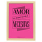 Poster con mensaje feliz. Lámina Amor es todo lo que necesitas.-Artwork-Nacnic-A4-Marco Madera clara-Nacnic Estudio SL