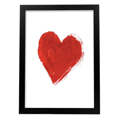 Poster con mensaje feliz. Lámina Corazón.-Artwork-Nacnic-A4-Marco Negro-Nacnic Estudio SL