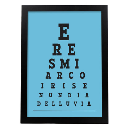 Poster con mensaje feliz. Lámina Eres mi arco iris.-Artwork-Nacnic-A4-Marco Negro-Nacnic Estudio SL