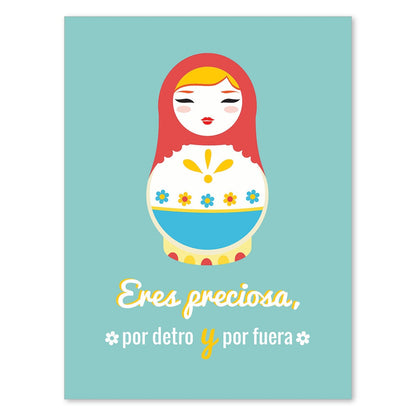 Poster con mensaje feliz. Lámina Eres preciosa por dentro y por fuera.-Artwork-Nacnic-A4-Sin marco-Nacnic Estudio SL
