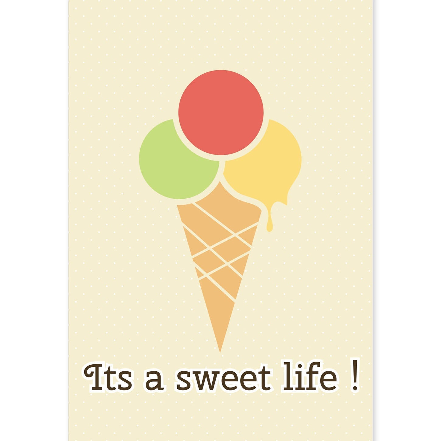 Poster con mensaje feliz. Lámina La dulce vida.-Artwork-Nacnic-A4-Sin marco-Nacnic Estudio SL