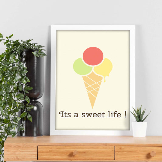 Poster con mensaje feliz. Lámina La dulce vida.-Artwork-Nacnic-Nacnic Estudio SL
