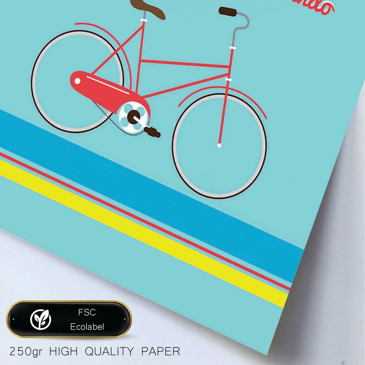 Poster con mensaje feliz. Lámina La vida es como ir en bicicleta....-Artwork-Nacnic-Nacnic Estudio SL