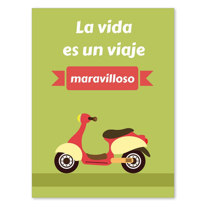Poster con mensaje feliz. Lámina La vida es un viaje maravilloso.-Artwork-Nacnic-A4-Sin marco-Nacnic Estudio SL