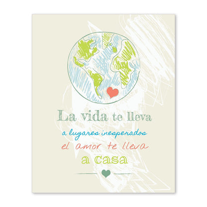 Poster con mensaje feliz. Lámina La vida te lleva.-Artwork-Nacnic-A4-Sin marco-Nacnic Estudio SL