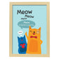 Poster con mensaje feliz. Lámina Meow.-Artwork-Nacnic-A4-Marco Madera clara-Nacnic Estudio SL